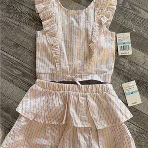 Andy & Evan Kids Multicolor Striped Ruffle Shorts